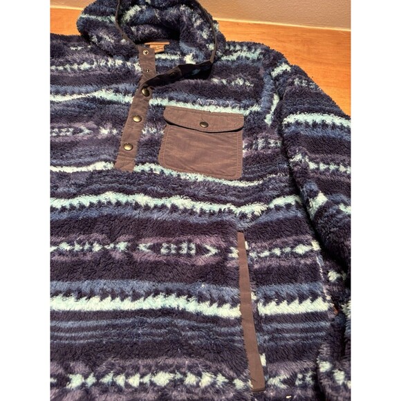 Ariat Men's Polar Bear Fleece Blue Depths Serape Hoodie 10046657 sz L - Picture 2 of 6